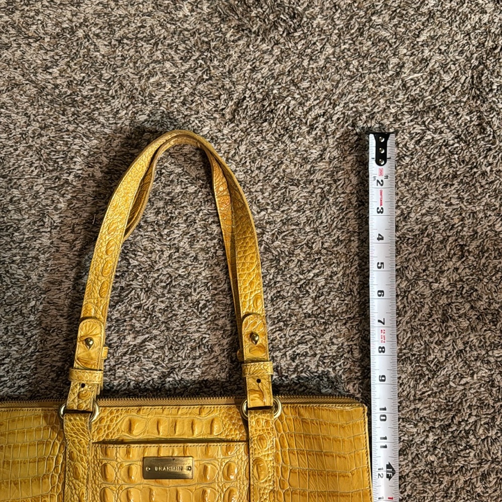 Brahmin Yellow Croc Embossed Leather Tote Purse - Picture 15 of 16